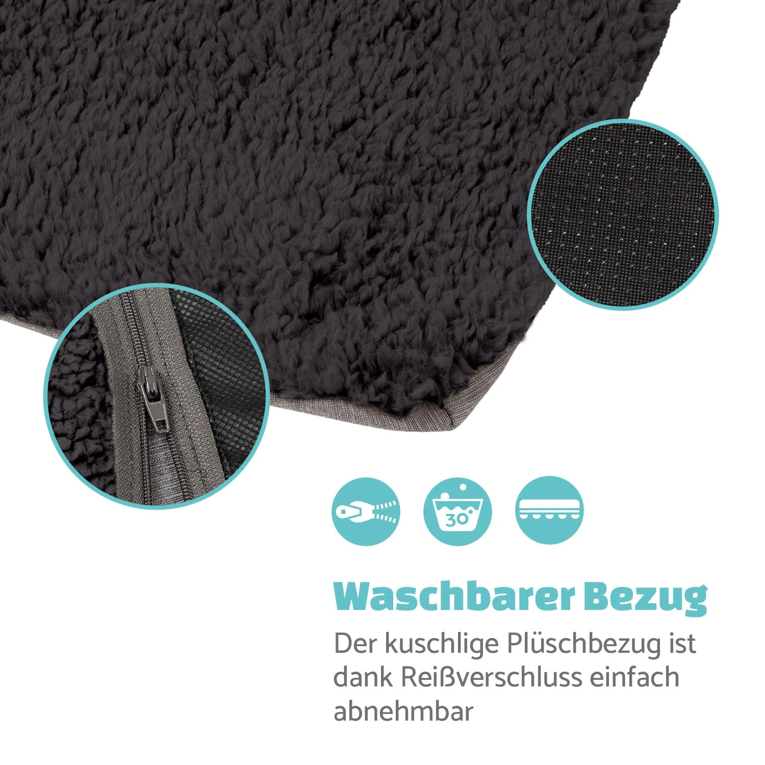 Emma Hundebett Hundekorb | Waschbar | Rutschfest | Atmungsaktiv | Wendematratze | Kissen | Größe M (80 X 20 X 70 Cm) 7 Emma Hundebett Hundekorb | Waschbar | Rutschfest | Atmungsaktiv | Wendematratze | Kissen | Größe M (80 X 20 X 70 Cm) – Bild 5