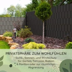 Sichtschutzstreifen Gartenzaun PVC 450 G/m² 50x19cm Clips -Online Gartenbedarf 10037986 de 0002 usp