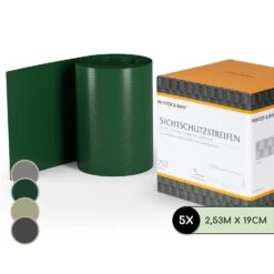 Sichtschutzstreifen Zaunblenden PVC-Hartplastik 2,53 X 0,19 M