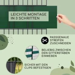 Sichtschutzstreifen Zaunblenden PVC-Hartplastik 2,53 X 0,19 M -Online Gartenbedarf 10037994 de 0004 usp