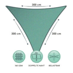 Dreieckiges Sonnensegel 3x3x3 M Befestigungsringe PE Luftdurchlässig -Online Gartenbedarf 10038147 de 0006 logo