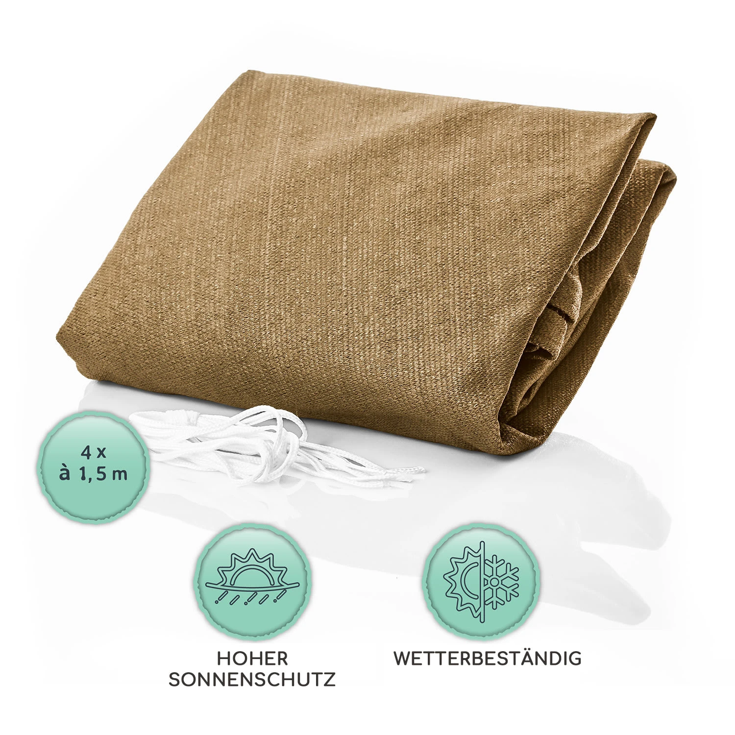 Rechteckiges Sonnensegel 2x4 M Polyester Luftdurchlässig 7 Rechteckiges Sonnensegel 2x4 M Polyester Luftdurchlässig – Bild 5