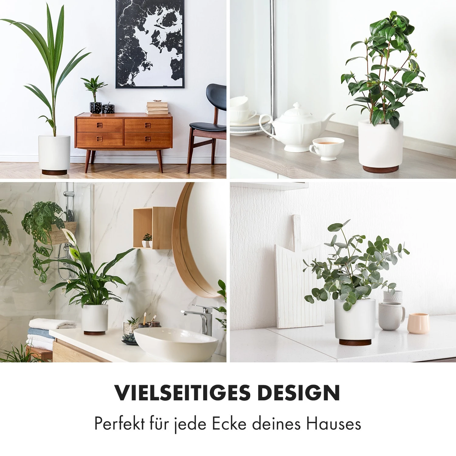 Enspijk Blumentöpfe 2er-Set 2 Größen Walnussholz Polystone Handgemacht 4 Enspijk Blumentöpfe 2er-Set 2 Größen Walnussholz Polystone Handgemacht – Bild 2