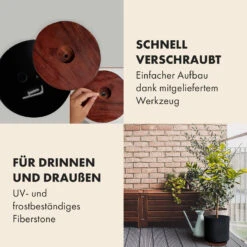 Enspijk Blumentöpfe Walnussholz Polystone Handgemacht 2 Größen -Online Gartenbedarf 10038463 de 0004 usp