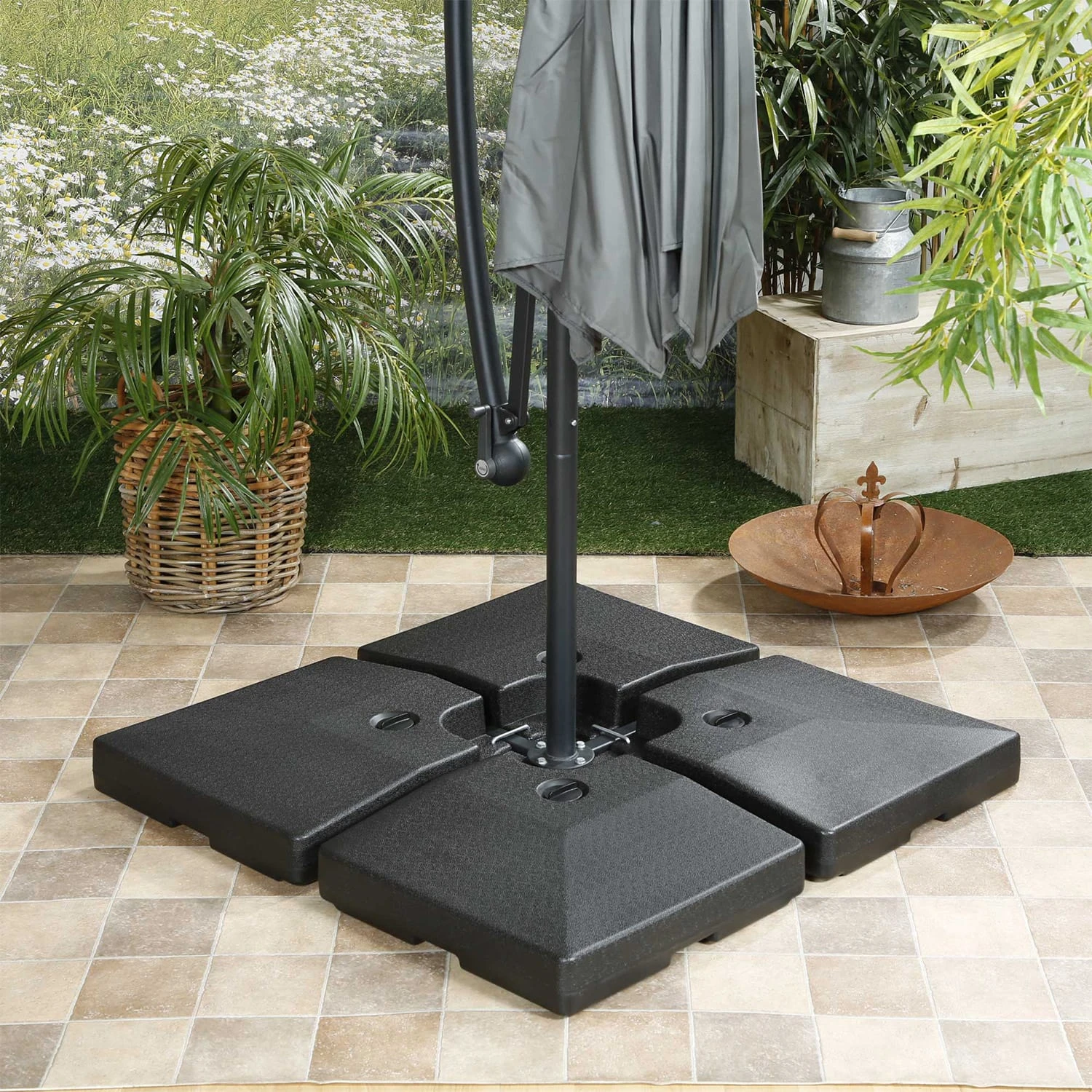 Limousin Sonnenschirmständer-Gewichte 140 Kg Leergewichte 4er-Set 4 Limousin Sonnenschirmständer-Gewichte 140 Kg Leergewichte 4er-Set – Bild 2