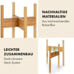 Zeist Pflanzenhalter 3er-Set 2 Höhen Kombinierbar Steck-Design Naturbelassen -Online Gartenbedarf 10038553 de 0004 usp