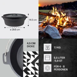 Galloway Dutch Oven 6.0 BBQ-Topf Gusseisen Voreingebrannt Größe M / 6 Qt 12 Galloway Dutch Oven 6.0 BBQ-Topf Gusseisen Voreingebrannt Größe M / 6 Qt -Online Gartenbedarf 10038581 de 0004 usp
