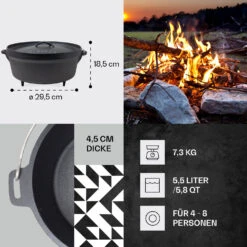 Galloway Dutch Oven 6.0 BBQ-Topf Gusseisen Standfüße Größe M / 6 Qt 12 Galloway Dutch Oven 6.0 BBQ-Topf Gusseisen Standfüße Größe M / 6 Qt -Online Gartenbedarf 10038585 de 0004 usp
