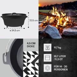 Galloway Dutch Oven 12.0 BBQ-Topf Gusseisen Standfüße Größe XL / 12 Qt 12 Galloway Dutch Oven 12.0 BBQ-Topf Gusseisen Standfüße Größe XL / 12 Qt -Online Gartenbedarf 10038587 de 0004 usp