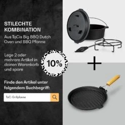 Guernsey Premium Dutch Oven 9.0 BBQ-Topf Gusseisen Voreingebrannt Größe L / 9 Qt -Online Gartenbedarf 10038639 de 0007 usp