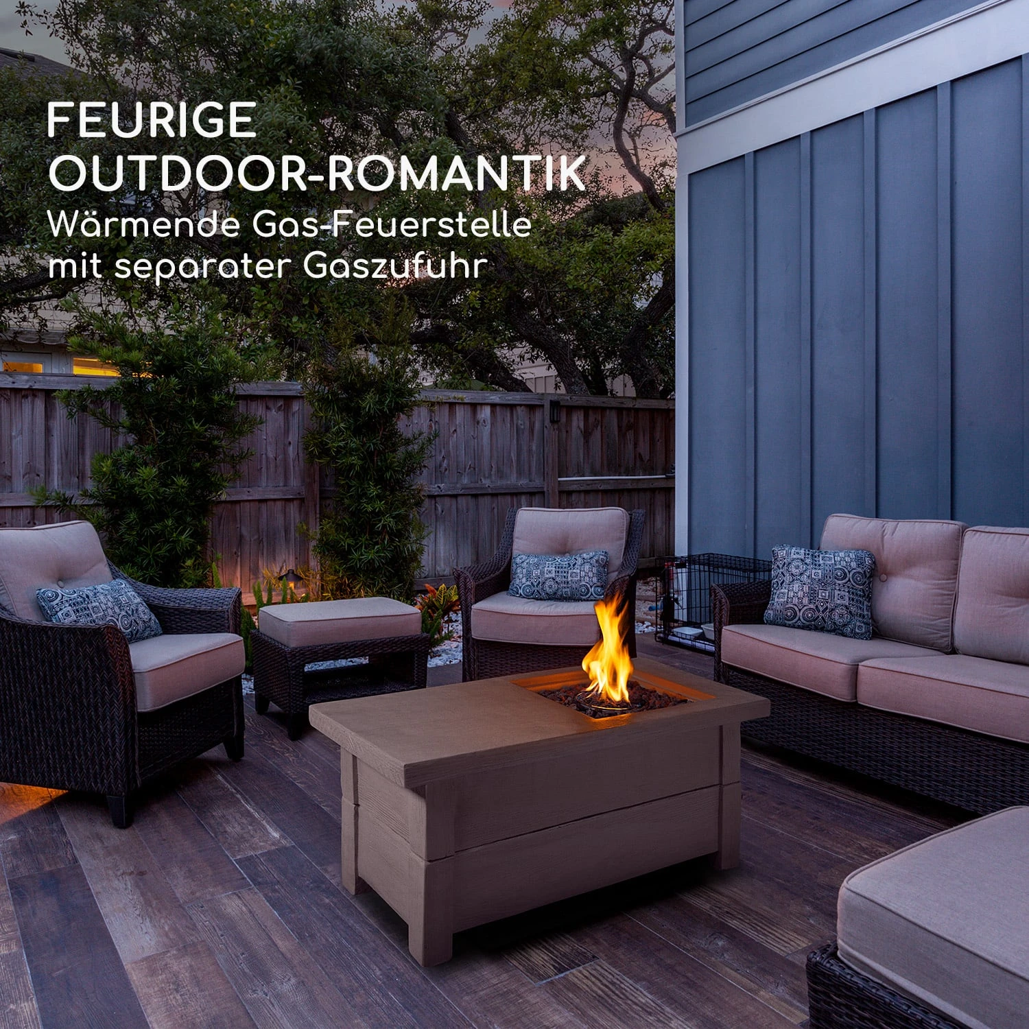 Corinth Gas-Feuerstelle 40.000BTU/13kW Abdeckung Edelstahlbrenner 4 Corinth Gas-Feuerstelle 40.000BTU/13kW Abdeckung Edelstahlbrenner – Bild 2