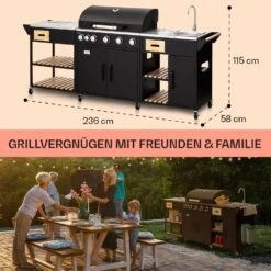 Jersey Outdoor Kitchen Gasgrill Spüle 20,7 KW 5+1 Brenner Mobil 15 Jersey Outdoor Kitchen Gasgrill Spüle 20,7 KW 5+1 Brenner Mobil -Online Gartenbedarf 10039854 de 0006 usp