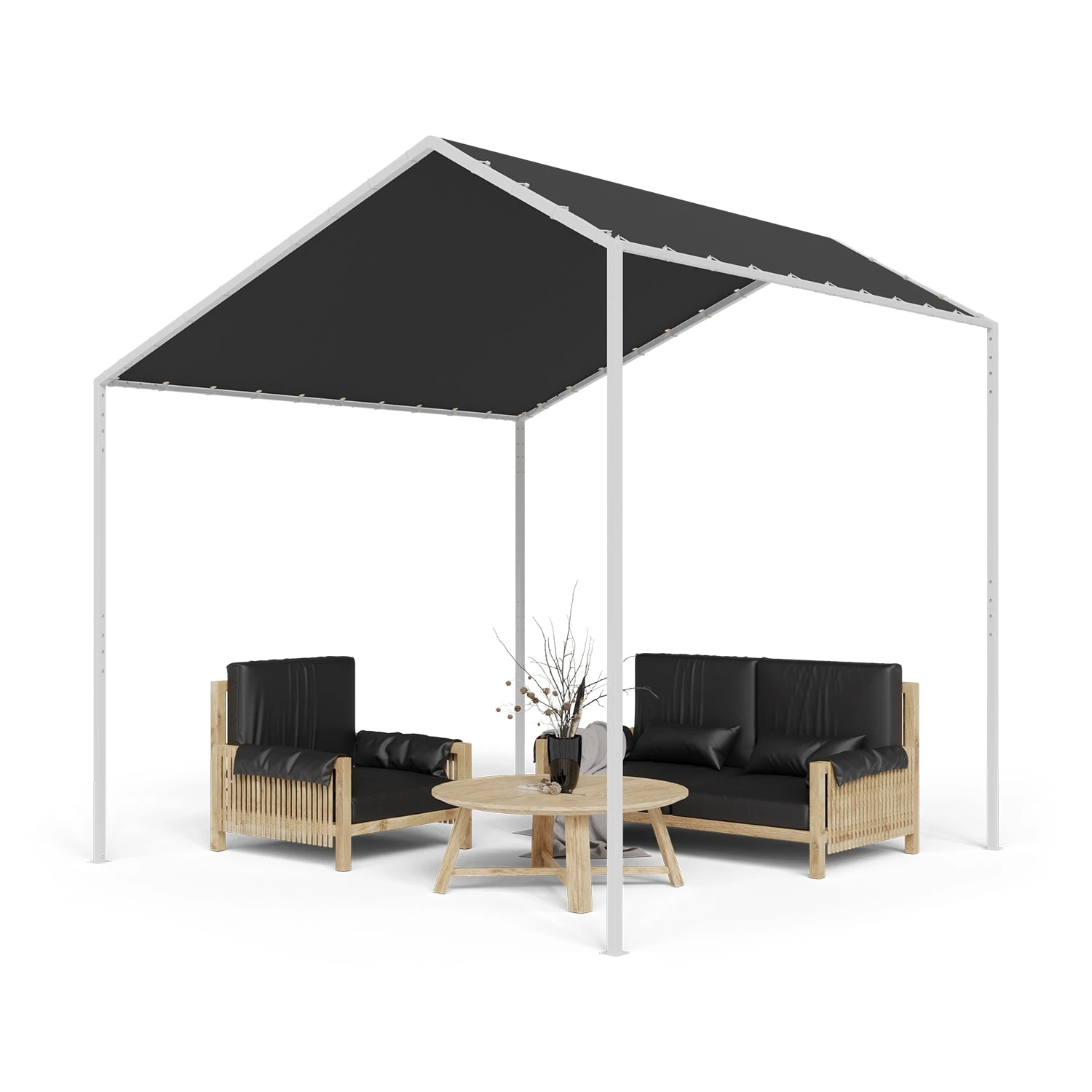 Blumfeldt La Rochelle Gazebo Schrägdach UV 50+ Aluminium Polyester 3 Blumfeldt La Rochelle Gazebo Schrägdach UV 50+ Aluminium Polyester