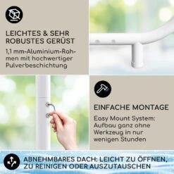 Nantes Pavillon Gazebo Sonnendach 3x3m Polyester Stahlrahmen UV50+ Bodenrollen -Online Gartenbedarf 10040106 de 0003 logo