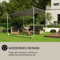 Nantes Pavillon Gazebo Sonnendach 3x3m Polyester Stahlrahmen UV50+ Bodenrollen -Online Gartenbedarf 10040106 de 0005 logo