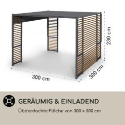 Valence Gazebo 3x3 M UV50+ Wasserabweisend LED-Solar-Beleuchtung Solar-Panel -Online Gartenbedarf 10040112 de 0006 logo