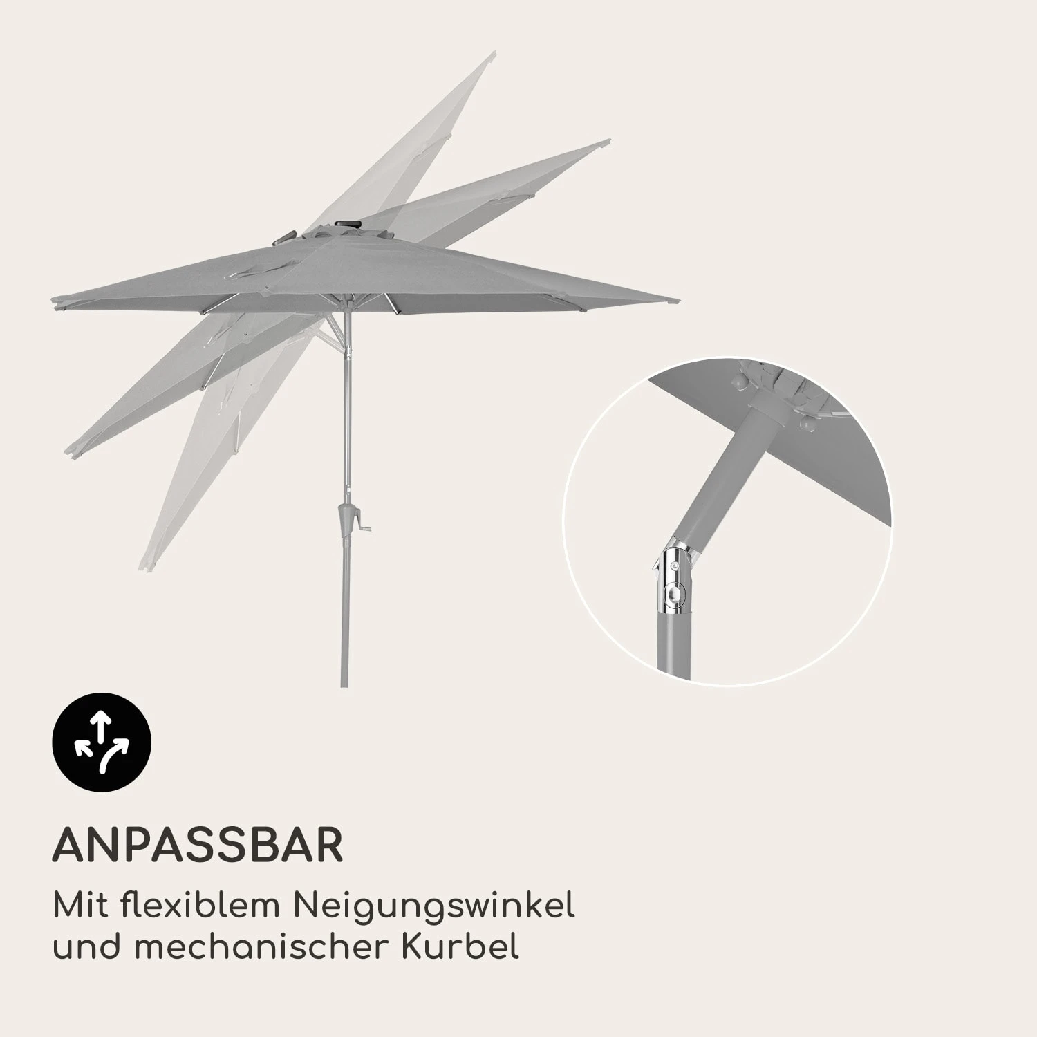 Blumfeldt Calais Sonnenschirm LED Aluminium-Rahmen Polyester-Bespannung UV 50 6 Blumfeldt Calais Sonnenschirm LED Aluminium-Rahmen Polyester-Bespannung UV 50 – Bild 4