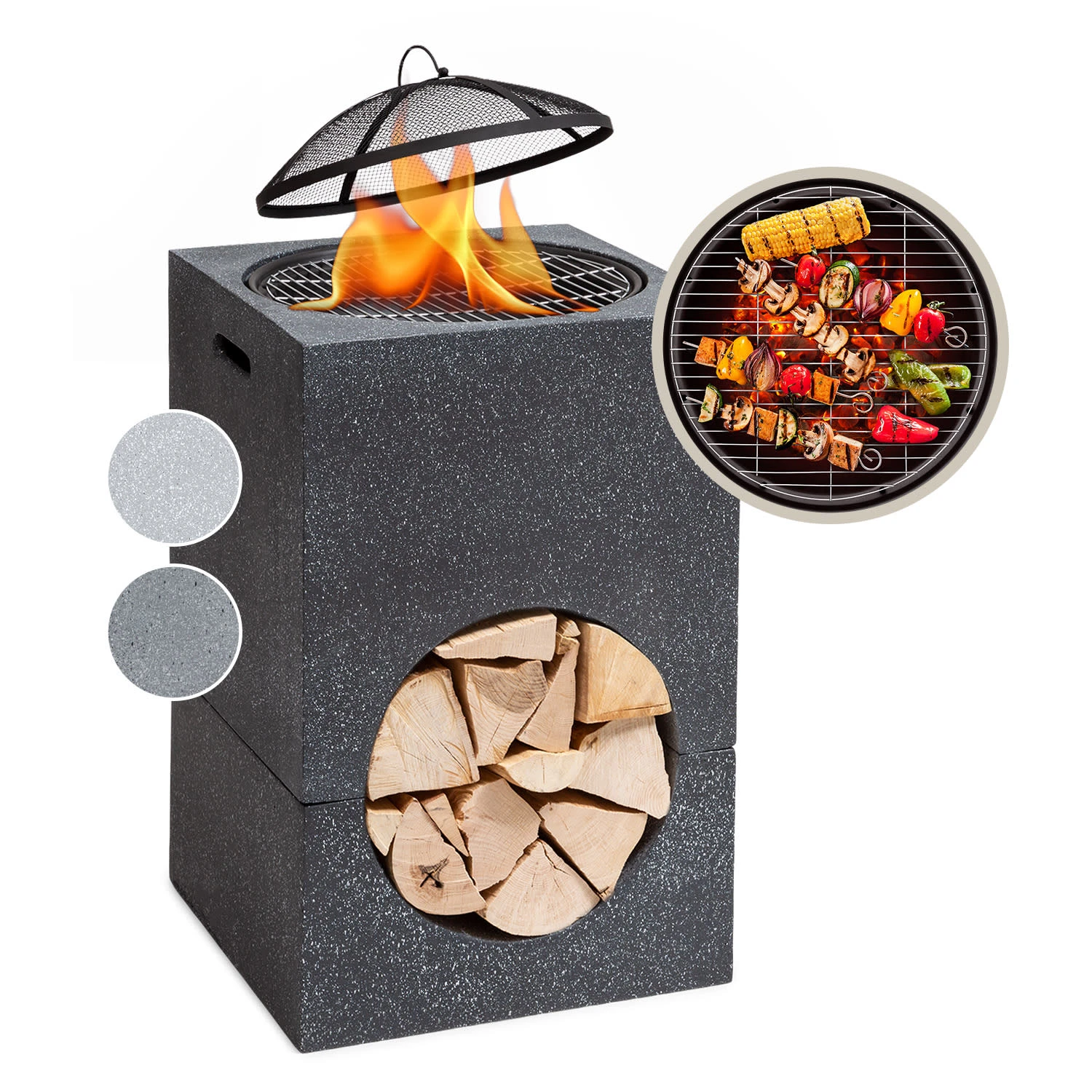 Blumfeldt Monolith Feuerschale Mit Grill MGO & Stahlschale Inkl. Funkenschutz 3 Blumfeldt Monolith Feuerschale Mit Grill MGO & Stahlschale Inkl. Funkenschutz
