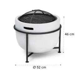 Blumfeldt Grail Feuerschale Mit Grill MGO & Stahlschale Inkl. Funkenschutz -Online Gartenbedarf 10040243 yy 0007 dimensions