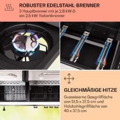 Kingsville 3.1 Kombigrill Gas + Kohle 10,9 KW 3+1 Brenner -Online Gartenbedarf 10040270 de 0005 usp