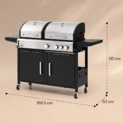Kingsville 3.1 Kombigrill Gas + Kohle 10,9 KW 3+1 Brenner -Online Gartenbedarf 10040270 yy 0008 dimensions