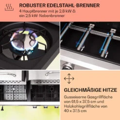 Kingsville 4.1 Kombigrill Gas + Kohle 13,7 KW 4+1 Brenner -Online Gartenbedarf 10040271 de 0005 usp