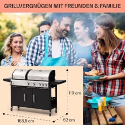 Kingsville 4.1 Kombigrill Gas + Kohle 13,7 KW 4+1 Brenner -Online Gartenbedarf 10040271 de 0007 usp