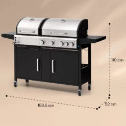 Kingsville 4.1 Kombigrill Gas + Kohle 13,7 KW 4+1 Brenner -Online Gartenbedarf 10040271 yy 0008 dimensions
