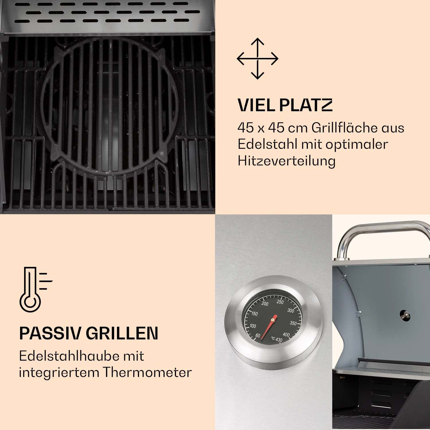 Lucifer 2 Gasgrill 2 X 3,6 KW Brenner 45x45cm Grill Edelstahl Mobil 6 Lucifer 2 Gasgrill 2 X 3,6 KW Brenner 45x45cm Grill Edelstahl Mobil – Bild 4