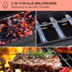 Aberdeen Kombi-Grill Gas Kohle Smoker Thermometer 2 Seitentische Mobil -Online Gartenbedarf 10040294 de 0003 usp