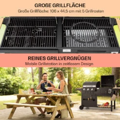 Aberdeen Kombi-Grill Gas Kohle Smoker Thermometer 2 Seitentische Mobil -Online Gartenbedarf 10040294 de 0004 usp