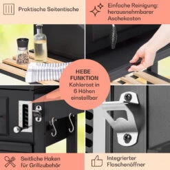 Aberdeen Kombi-Grill Gas Kohle Smoker Thermometer 2 Seitentische Mobil -Online Gartenbedarf 10040294 de 0006 usp