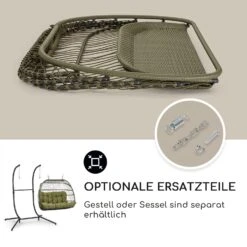 Biarritz Double Hängesessel Zweier PE Aluminium Polyrattan 260 Kg -Online Gartenbedarf 10040298 de 0005 usp