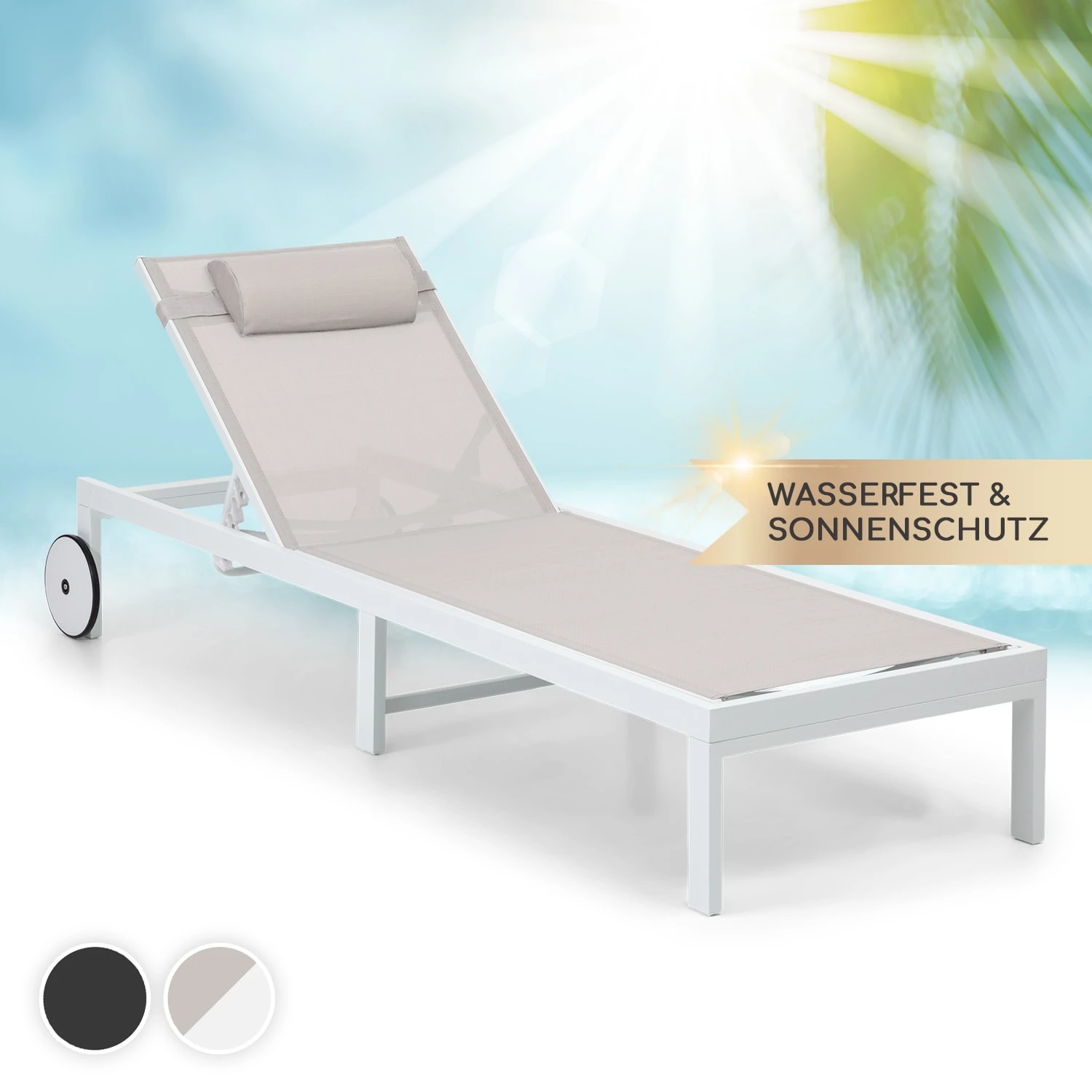 Lucca Lounger Liegestuhl Polyester Aluminium 4-Stufen 3 Lucca Lounger Liegestuhl Polyester Aluminium 4-Stufen