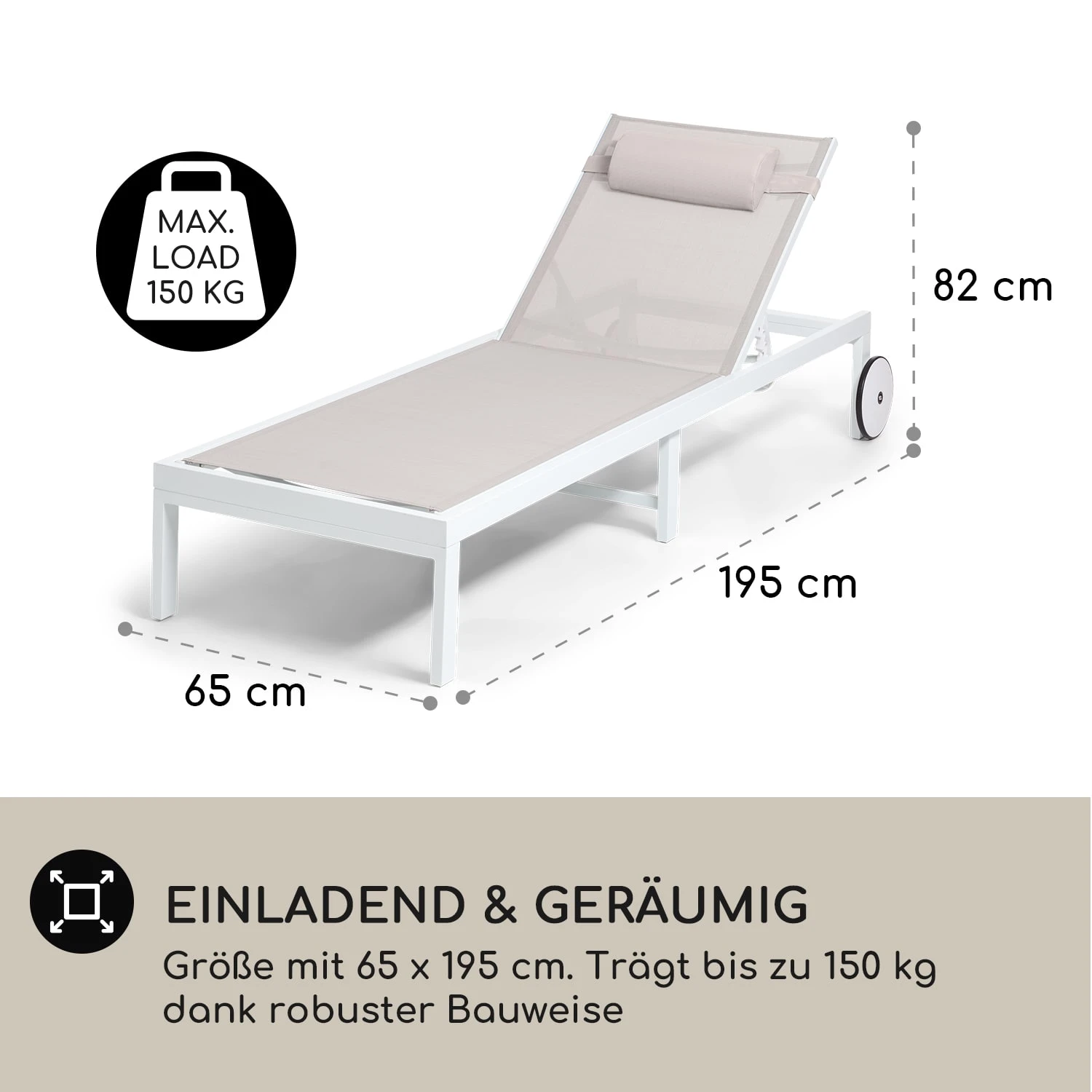 Lucca Lounger Liegestuhl Polyester Aluminium 4-Stufen 6 Lucca Lounger Liegestuhl Polyester Aluminium 4-Stufen – Bild 4